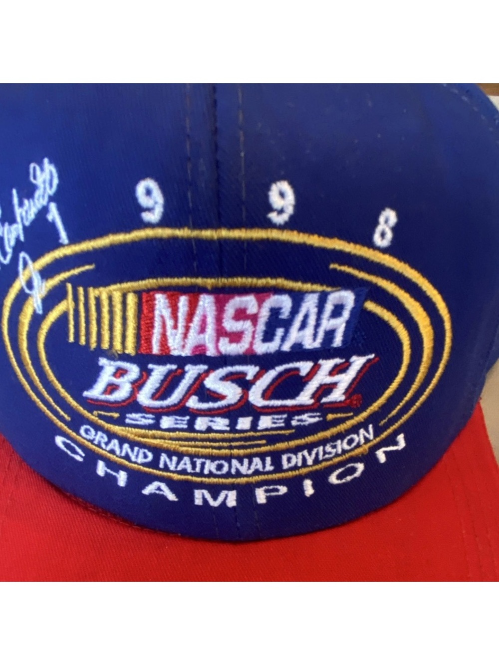 Vintage 1998 Dale Earnhardt Jr Nascar Blue and Red Busch Series Champion Hat - Picture 3 of 11